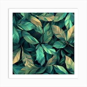 Seamless Leaf Pattern Art Print