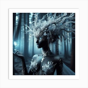 Ice Woman In The Forest Art Print