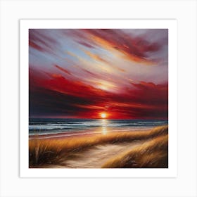 Sunset On The Beach 478 Art Print