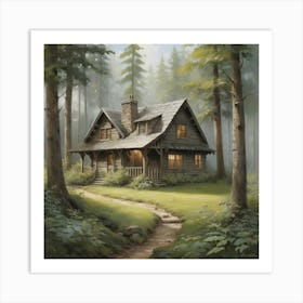 Cabin In The Woods 1 Art Print