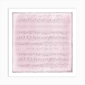 Vintage Pink Music Notes Art Print