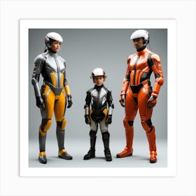 Family In Spacesuits Art Print