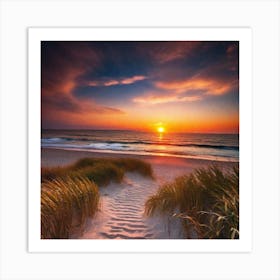 Sunset On The Beach 416 Art Print