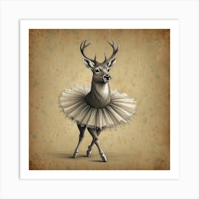 Deer In Tutu Art Print