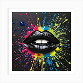 Black lips Art Print