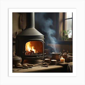 Wood Burning Stove Art Print