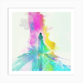 Colorful Woman In A Dress Art Print