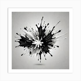 Abstract Black And White Color Splash Isolated No Background Png File 2853063629 1 Art Print