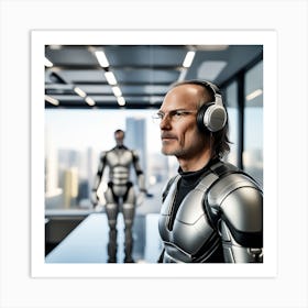 Futuristic Man In Futuristic Suit 51 Art Print