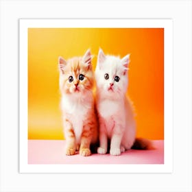 View of adorable kittens,Cute Kittens Art Print