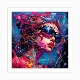 Girl With Glasses 3 Art Print