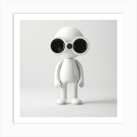 White Figure With Binoculars 1 Art Print