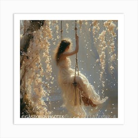 Girl On A Swing Art Print