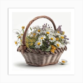 Flowers In A Basket Art Print