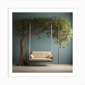 Swing Chair With Tree Art Print