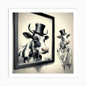 Cows In Top Hats Art Print