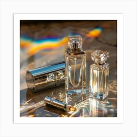 Perfume Bottles On A Table Art Print