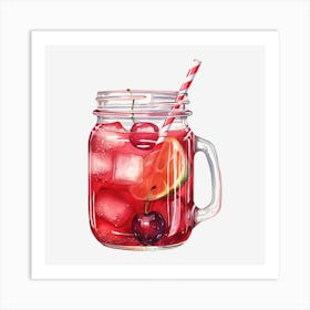 Cocktail In A Mason Jar Art Print