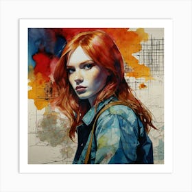 Girl With Red Hair 2 Art Print