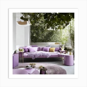 Purple Living Room Art Print