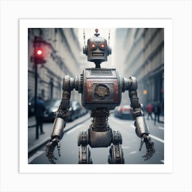 Robot On The Street 63 Art Print