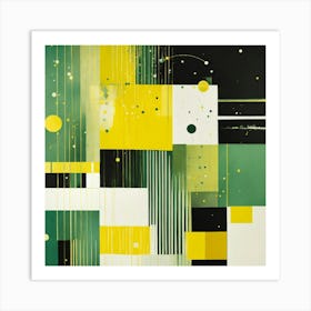 Abstract Green And Yellow Painting Art Print