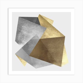 Geometric art with gold 4 Art Print