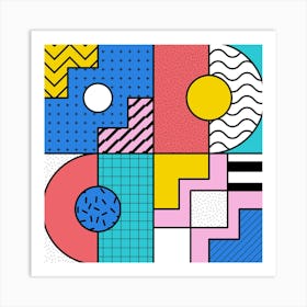 Memphis Futura Pattern 09 Art Print