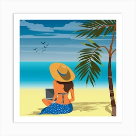 Woman On The Beach 2 Art Print