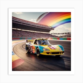 Rainbow Car Art Print