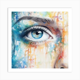 Watercolor Eyes  Art Print