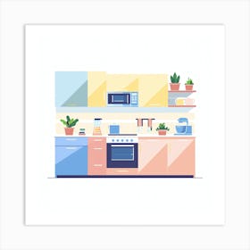 Flat Kitchen Design Art Print