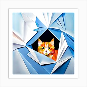 Origami Cat 1 Art Print