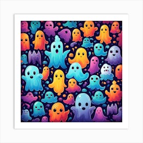 Ghosts Seamless Pattern 1 Art Print