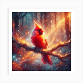 Cardinal In The Forest Art Print