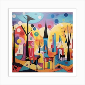 Dogs In The City Art Print