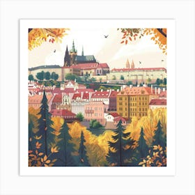 A Prague Castle In Prague Lofi Illustration 1720028299 1 Art Print