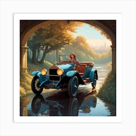 Girl In A Car 1 Art Print