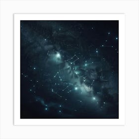 Constellations In The Night Sky Art Print