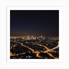 Night View Of Paris Art Print