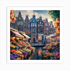 Amsterdam Flower Market Art Print