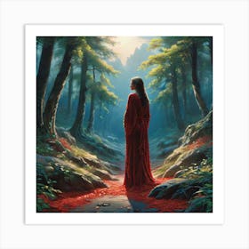 Woman In Red Art Print