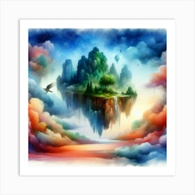 Islands In The Sky (In Watercolour) Style C Art Print