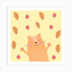 Autumn Cat Art Print