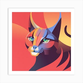 Persian Lynx Square Art Print