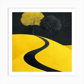 Yellow Road Art Print