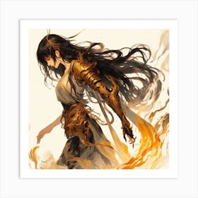 Girl With A Sword Art Print