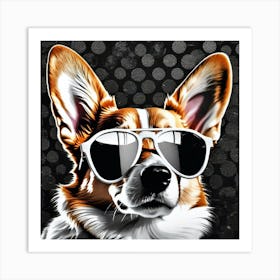 Corgi In Sunglasses 63 Art Print