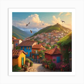 Colorful Village Art Print