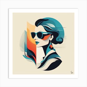 Woman In Sunglasses Art Print